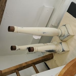 Vintage Shabby french country candle holders 3pc , large 14" med 12" small 9".